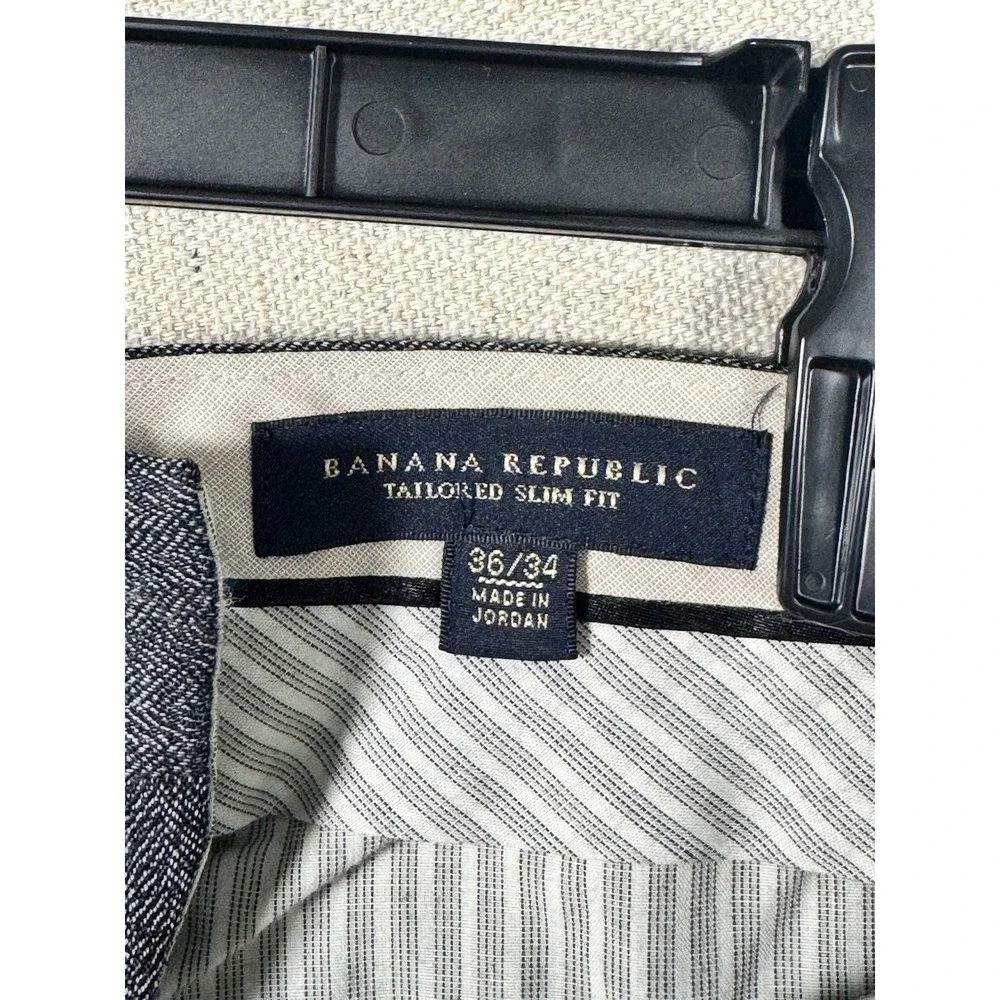 Banana Republic Tailored Slim Fit Dress Pants Mens 36x34‎ Gray 100% Wool